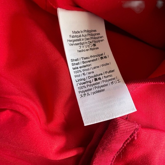 J.Crew Wool Tuxedo Wide-Leg Pleated Limited Edition Pants in Red Color Size 14 - Picture 13 of 16